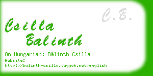 csilla balinth business card